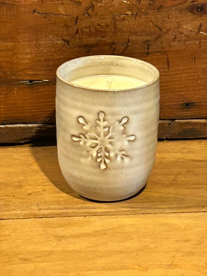 Winter Blend Soy Candle in handcrafted ceramic mug