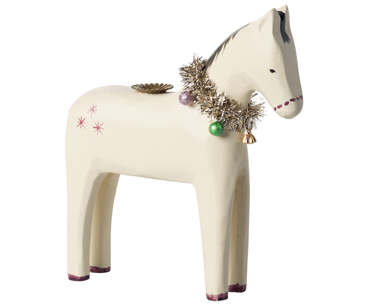 Wooden candle holder, Small horse