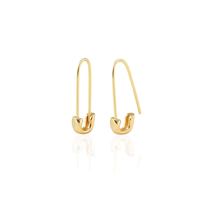 Safety Pin Hoop Earrings  18K Gold Vermeil