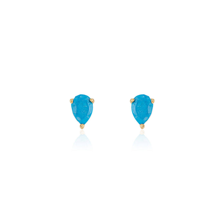 Deco Mini Turquoise Teardrop Studs