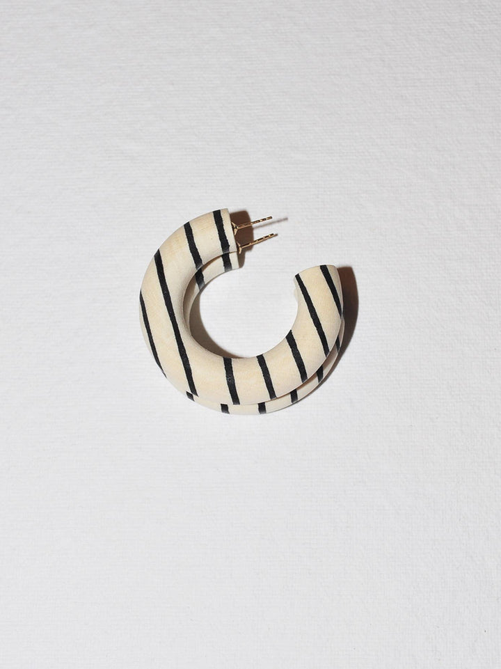 striped hoop earring