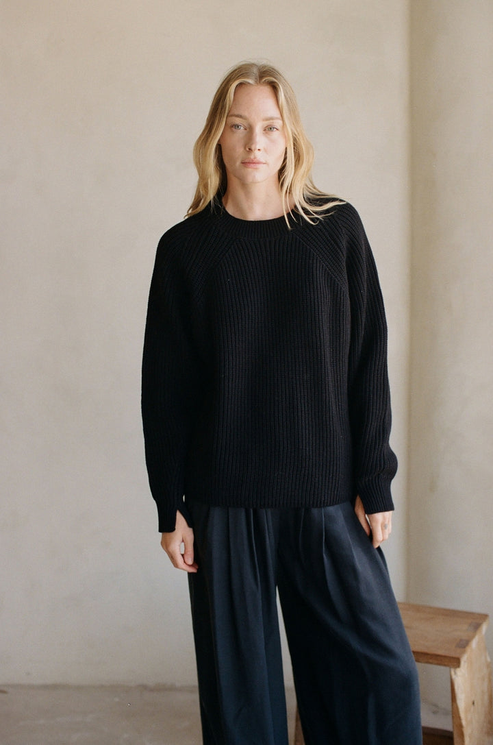 Knit Sweater Top | Black,