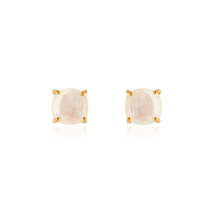 Emmy Studs | Rainbow Moonstone