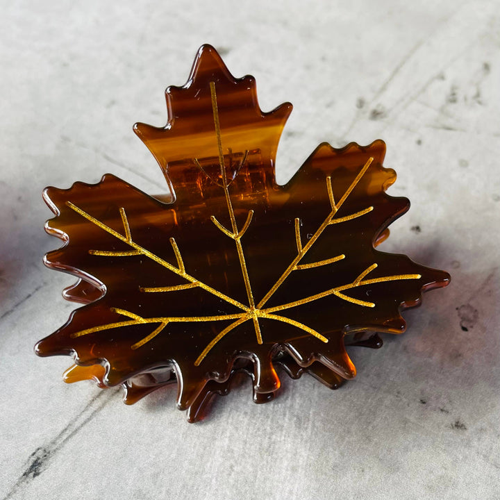 Maple leaf hair claw clip acetate autumn Halloween fall