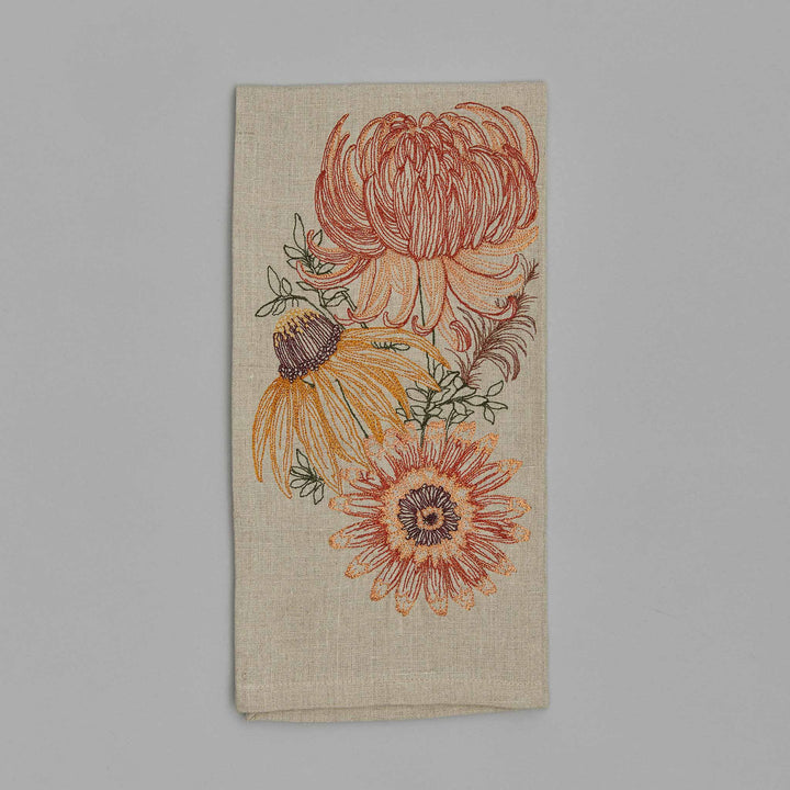 fall flower hand towel