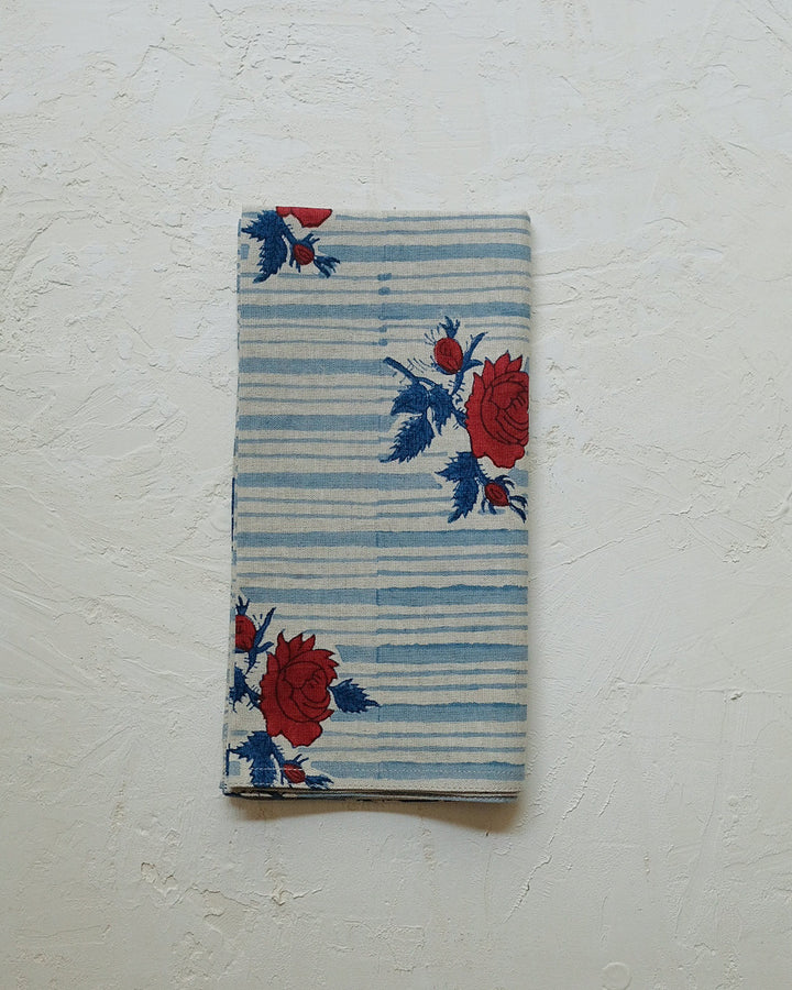 block printed floral napkins