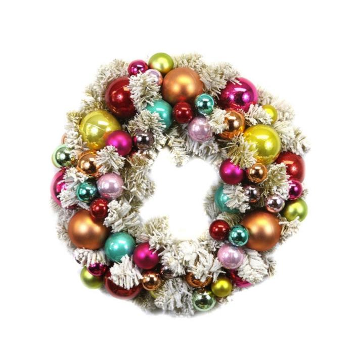 Flocked Wreath-SM Gold