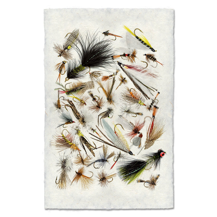 Collective Fishing Flies, 20 x 30 , nepalese handmade