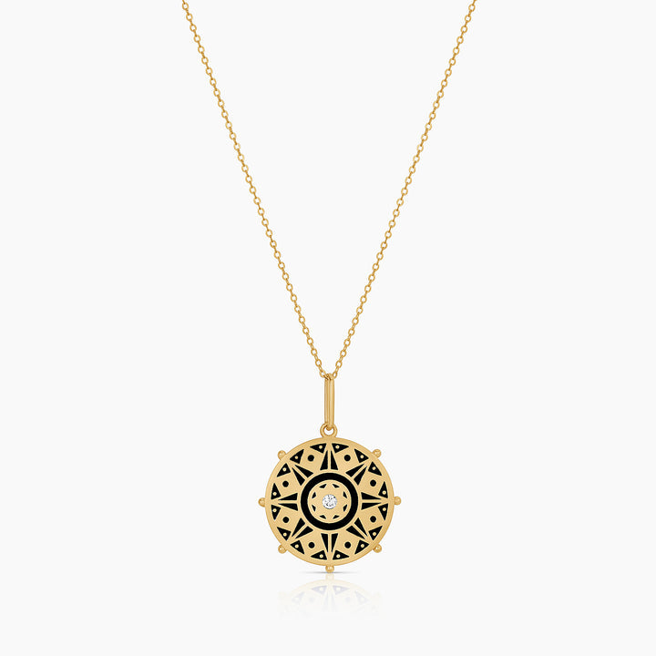 Karmic Wheel Necklace w/enamel