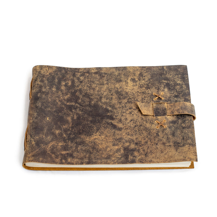 Brown Distressed Leather Journal/Guest Book