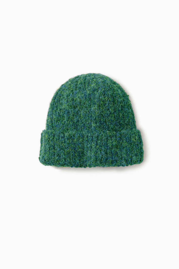 Fuzzy Rib Beanie, green