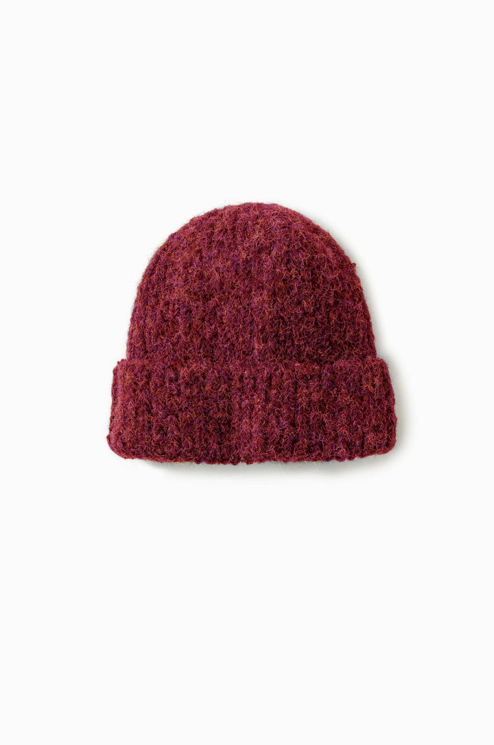 Fuzzy Rib Beanie, red