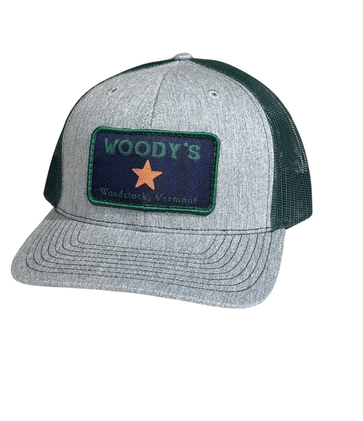 Woody's Trucker Hat,  Heather Grey/Dark Green