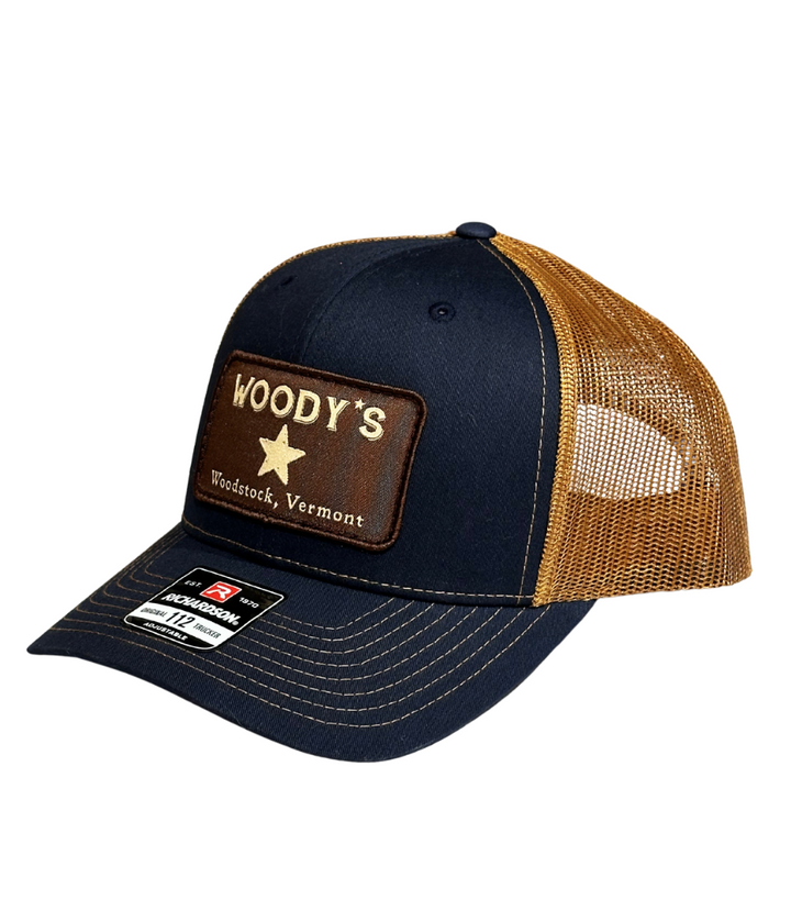 Woody's Trucker Hat,  navy/caramel