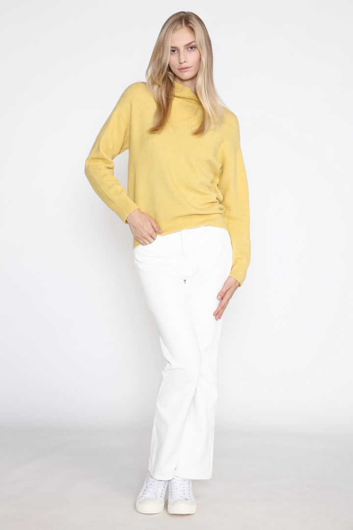 Mock Neck Basic Sweater, butter