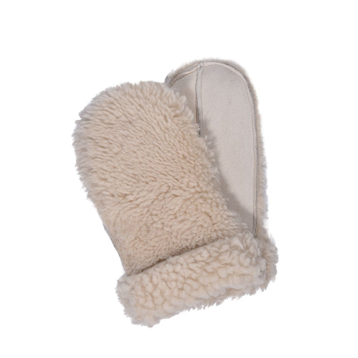 Sheepskin Mitten M03 Wool Out Mitt, Ivory Natural