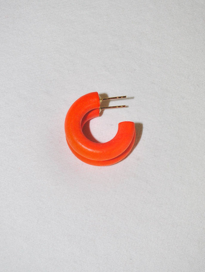 tangerine orange hoop earring