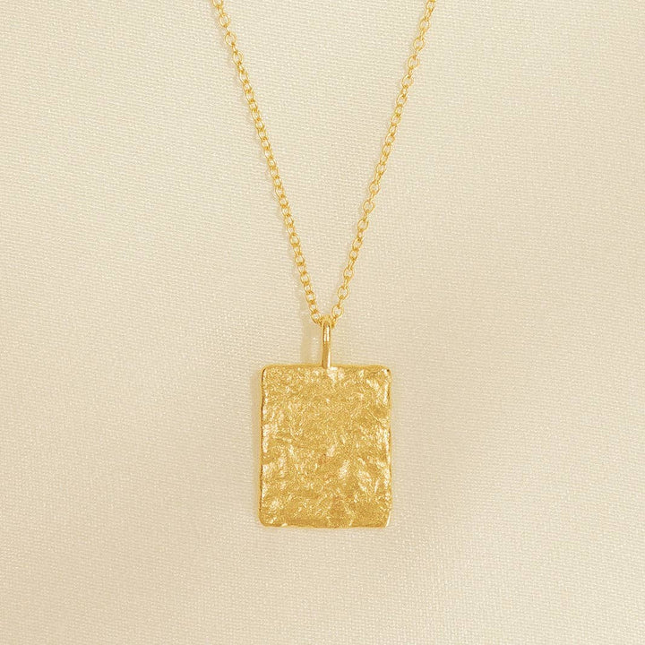 square gold necklace pendent