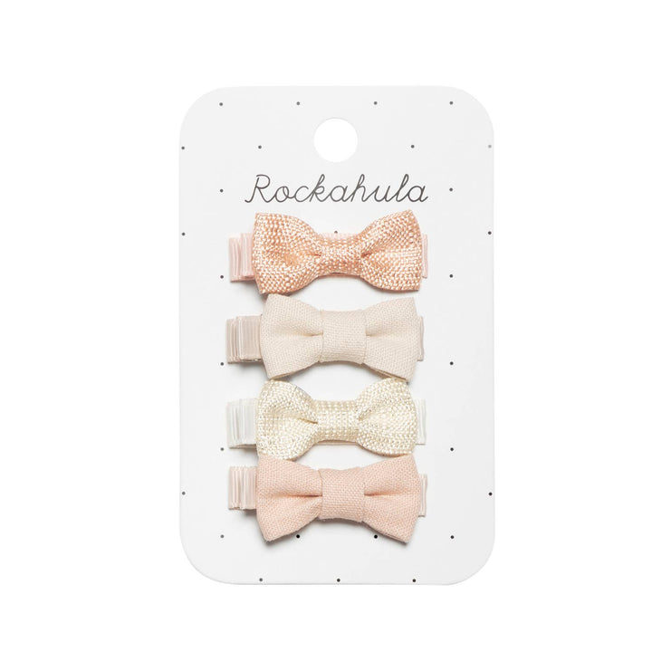 Flora Linen Mini Bow Clips