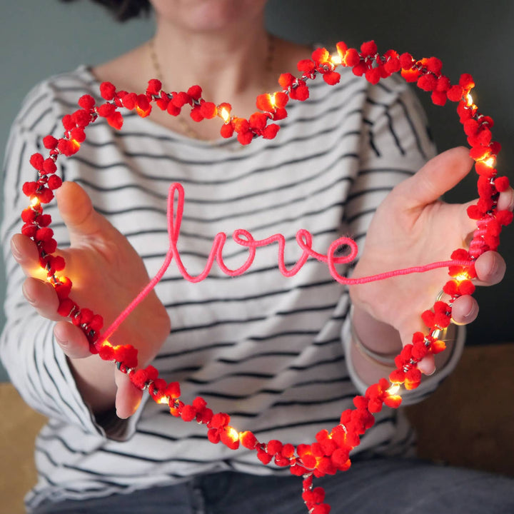 Love Fairy Light Heart  Red, Neon Pink