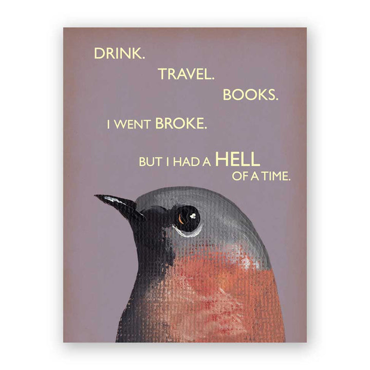 Drink Travel Books Greeting Card