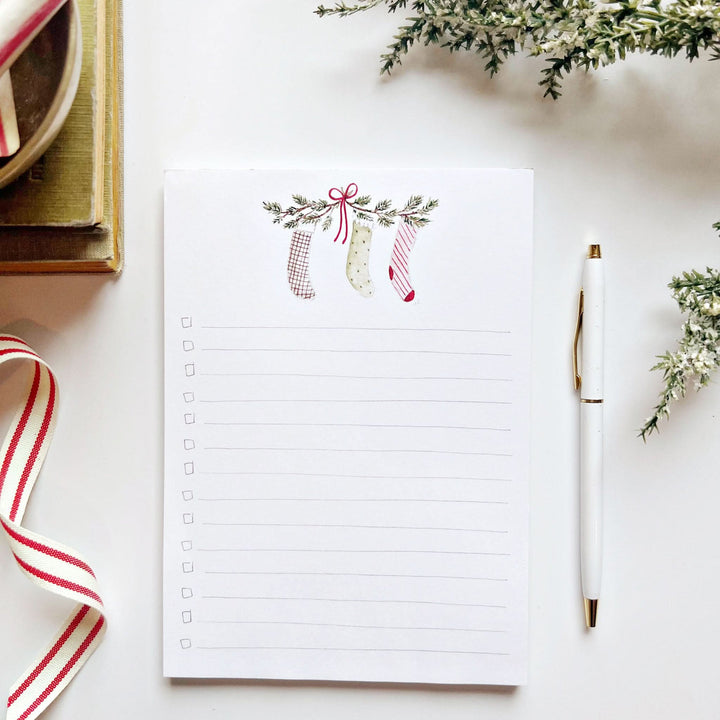 Christmas Checklist Notepad, stockings