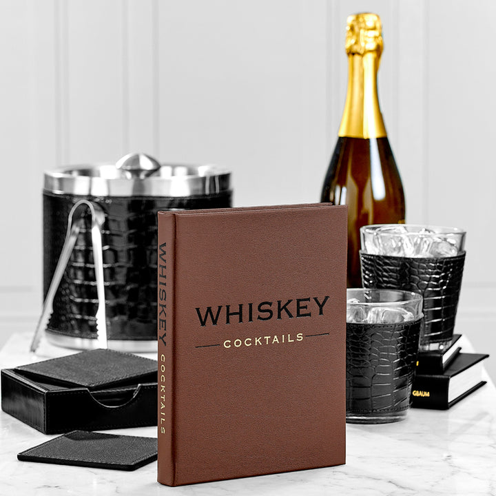 Whiskey Cocktails, leather bound