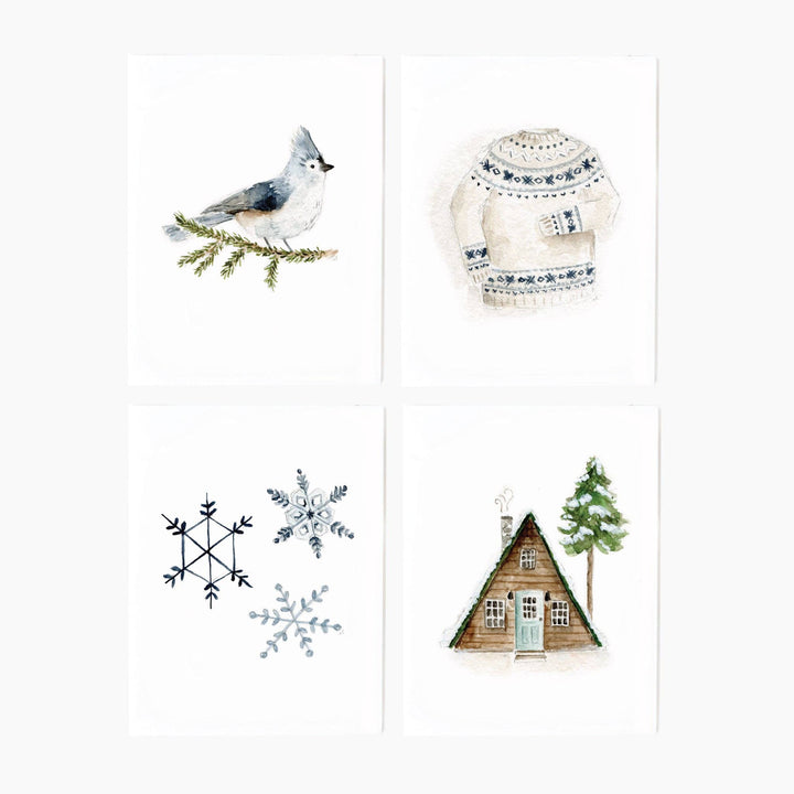 winter watercolor cards