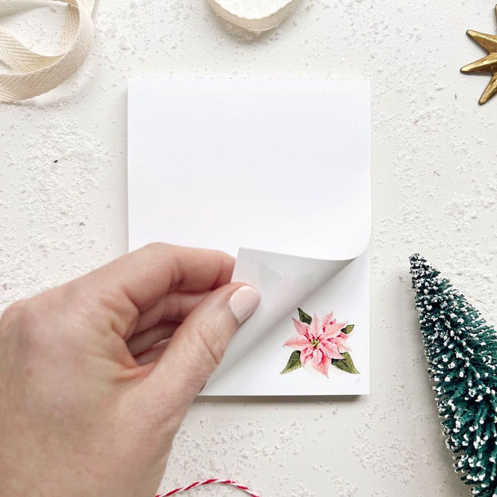 Christmas Notepad, poinsettia