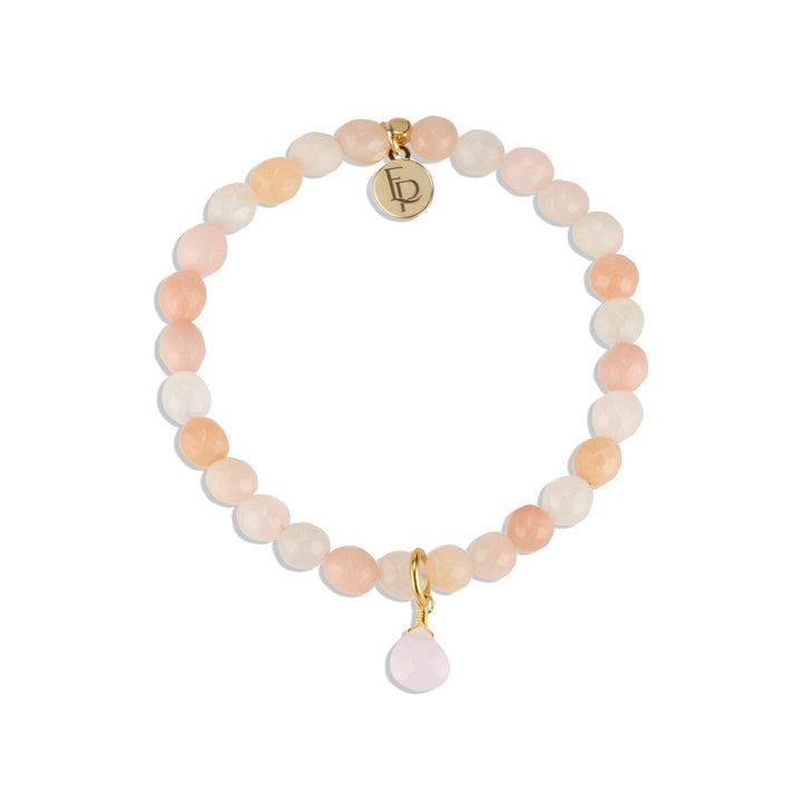 Royal Gemstone Bracelet, peach moonstone