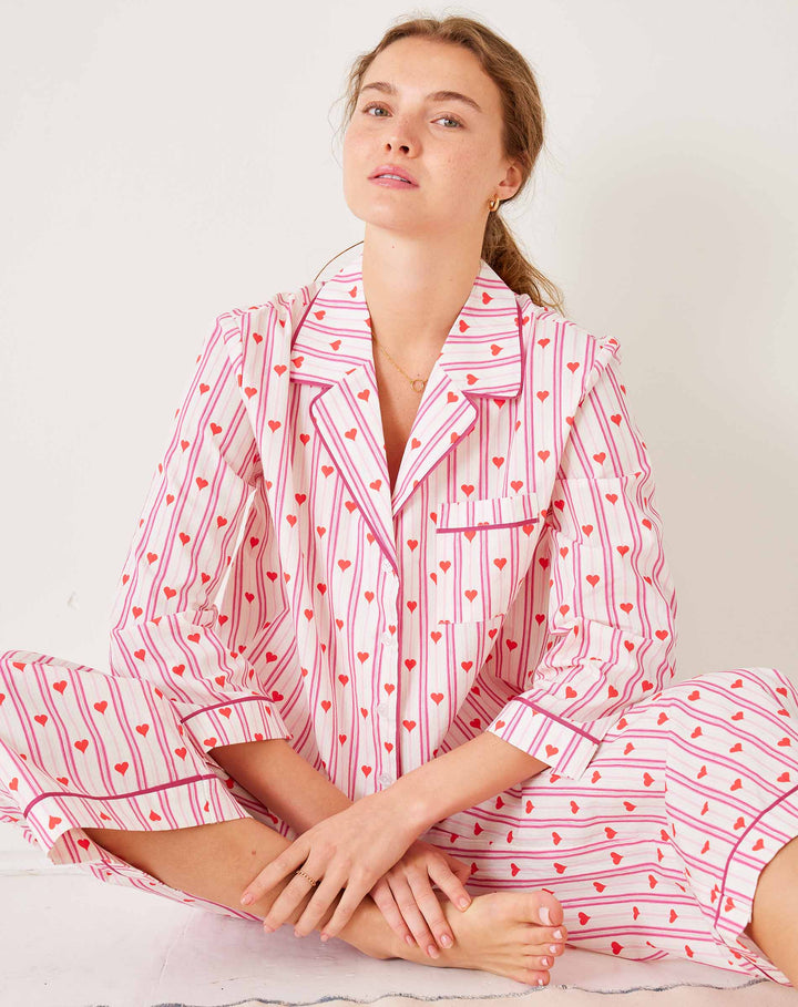 Over The Cotton Moon Pajama Set, Love Notes,