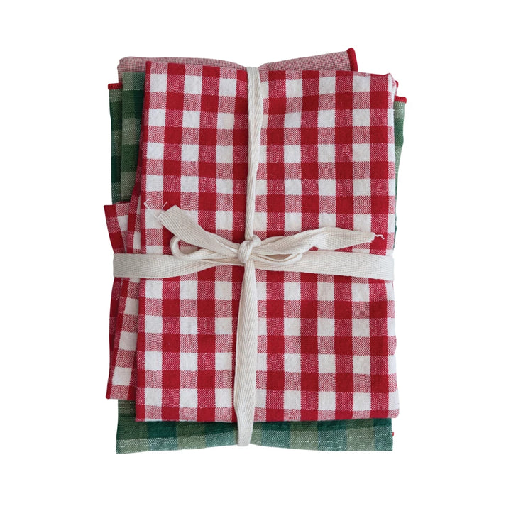 Holiday cotton tea towels, set of 3