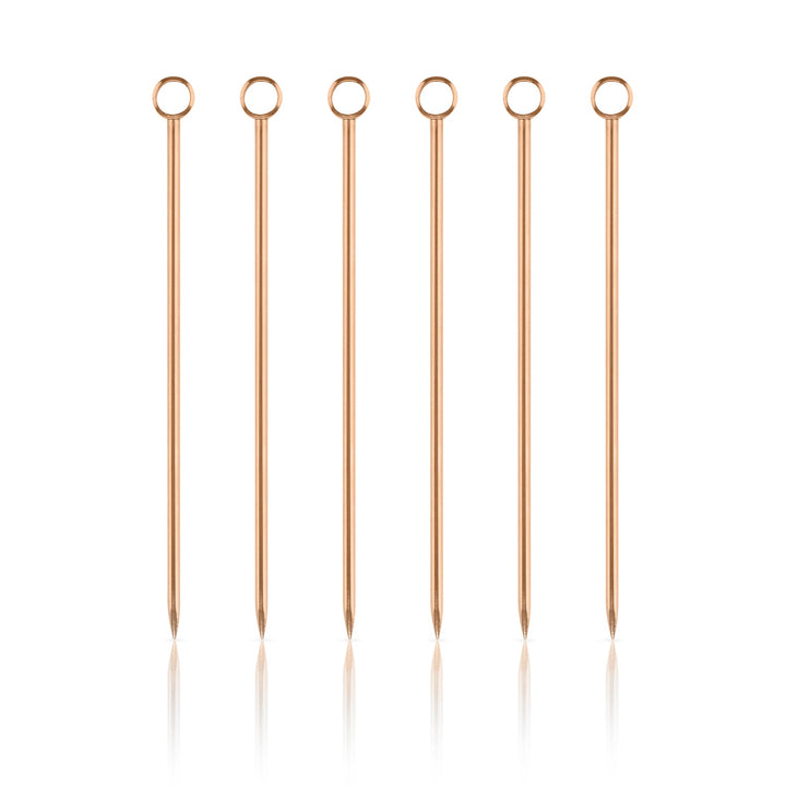 Summit™ Reusable Copper-Plated Cocktail Picks - Set of 6