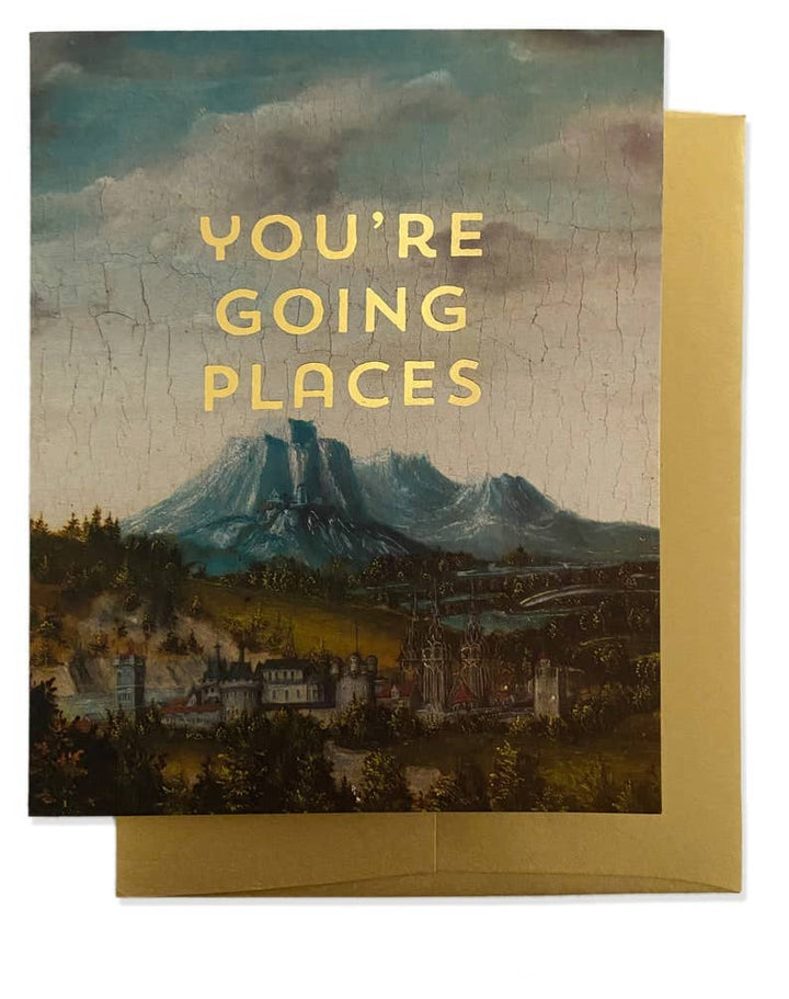 GOING PLACES Greeting Card - Gold Foil