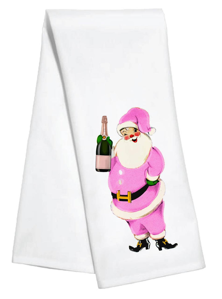 Kitchen Towel- Pink Santa Champ