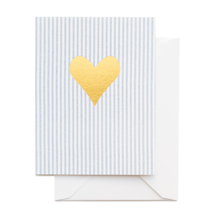 Ticking Stripe Heart Card