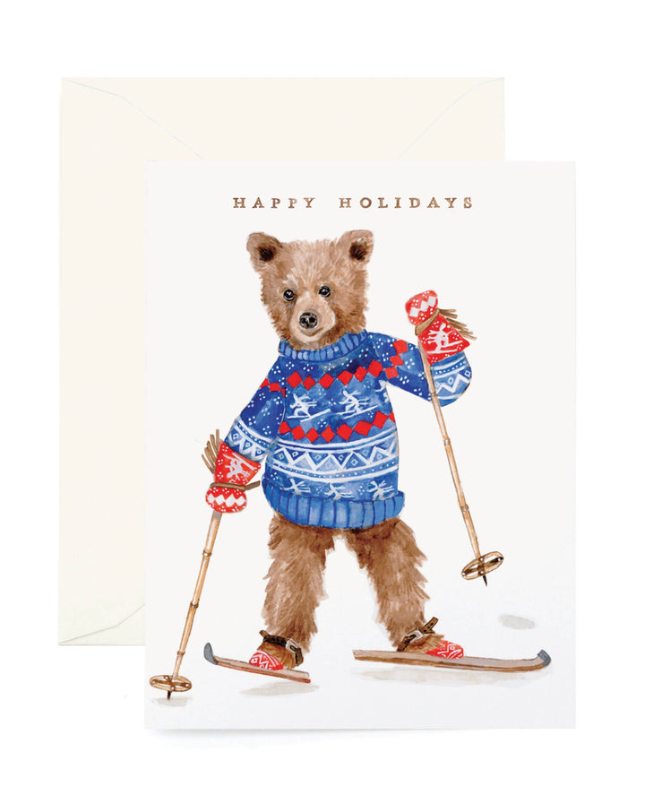 Ski Bear Greeting Card